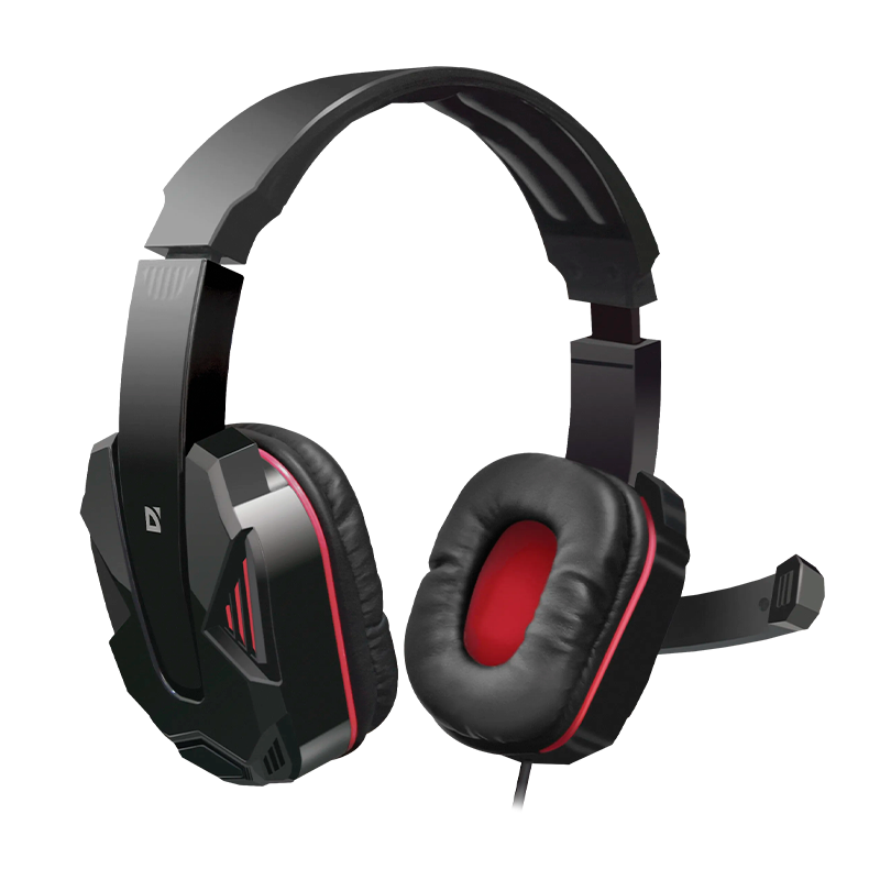Наушники полноразмерные Defender G-260 Warhead с микр. игровые черный красный (1/20)