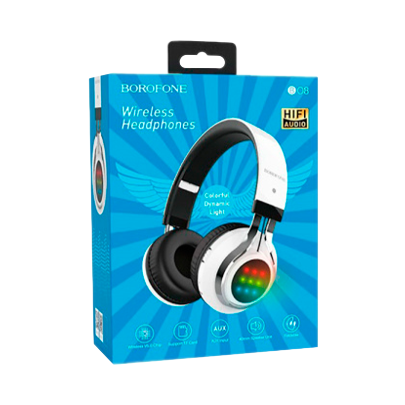 Наушники полноразмерные Borofone BO8 bluetooth 5.0 с микр. белый (1/12/36)
