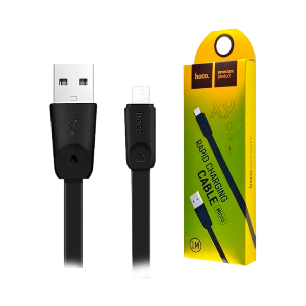 Кабель HOCO X9 USB (m)-Lightning (m) 1.0м 2.4A силикон черный (1/30/300)