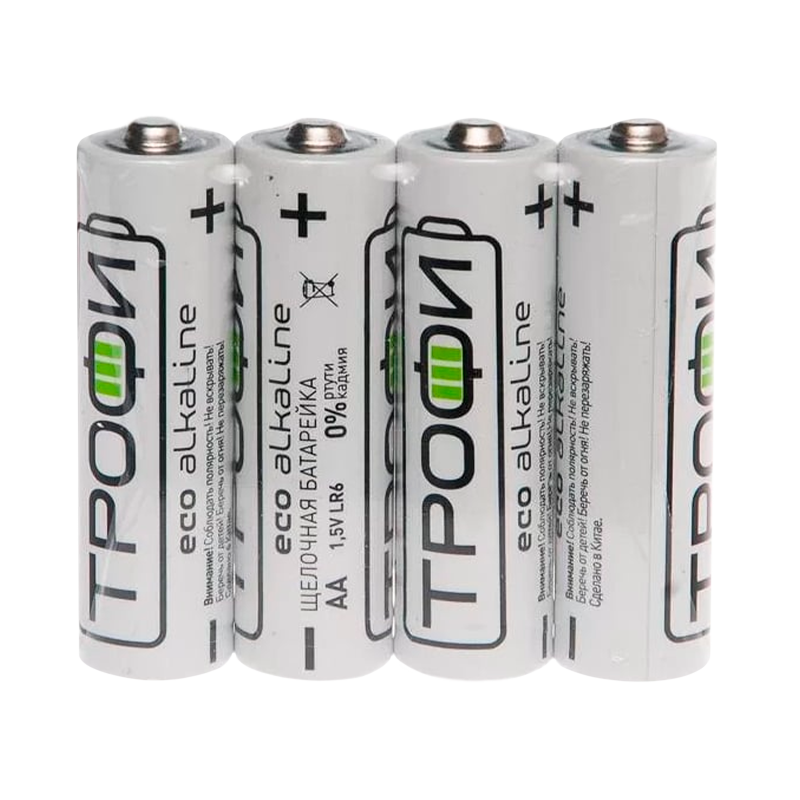 Батарейка Трофи Eco LR6 AA Shrink 4 Alkaline 1.5V (4/60/720/21600)