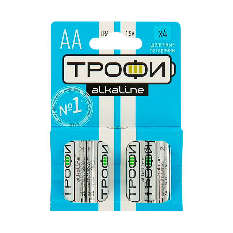 Батарейка Трофи LR6 AA BL4 Alkaline 1.5V (4/40/640/20480)