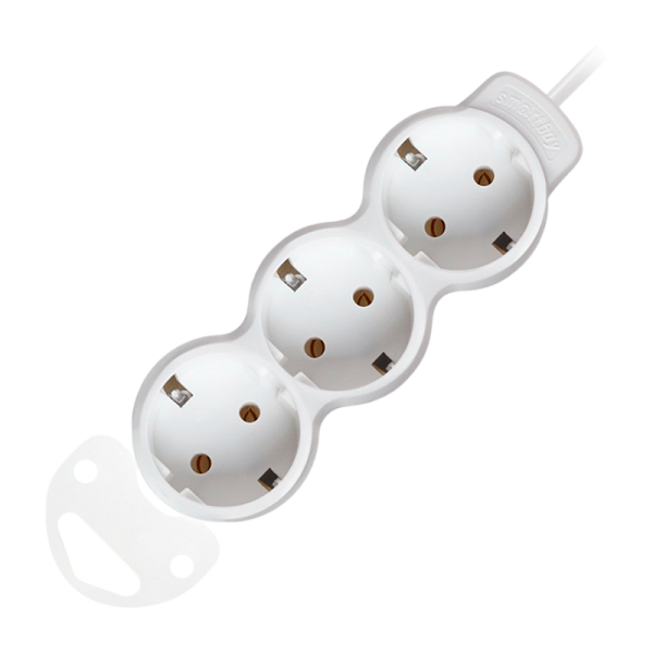 Удлинитель Smartbuy NEW 3р.С/З 16A 3.0м ПВС 3x1мм² белый (1/40)