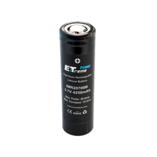 Аккумулятор ET IMR20700B&nbsp;&nbsp;Deluxe Pack 2 высокая токоотдача, 30/50А, 4250mAh, Li-Ion (2/100)