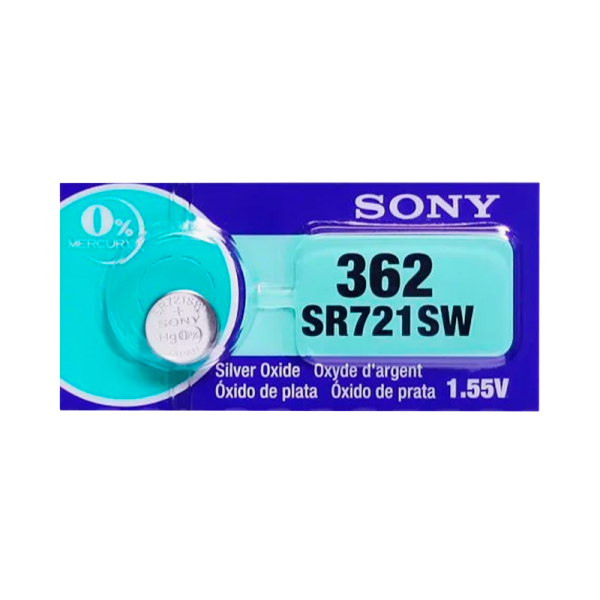 Батарейка Sony 362 (SR721SW) BL1 Silver Oxide 1.55V (10/100/1000)