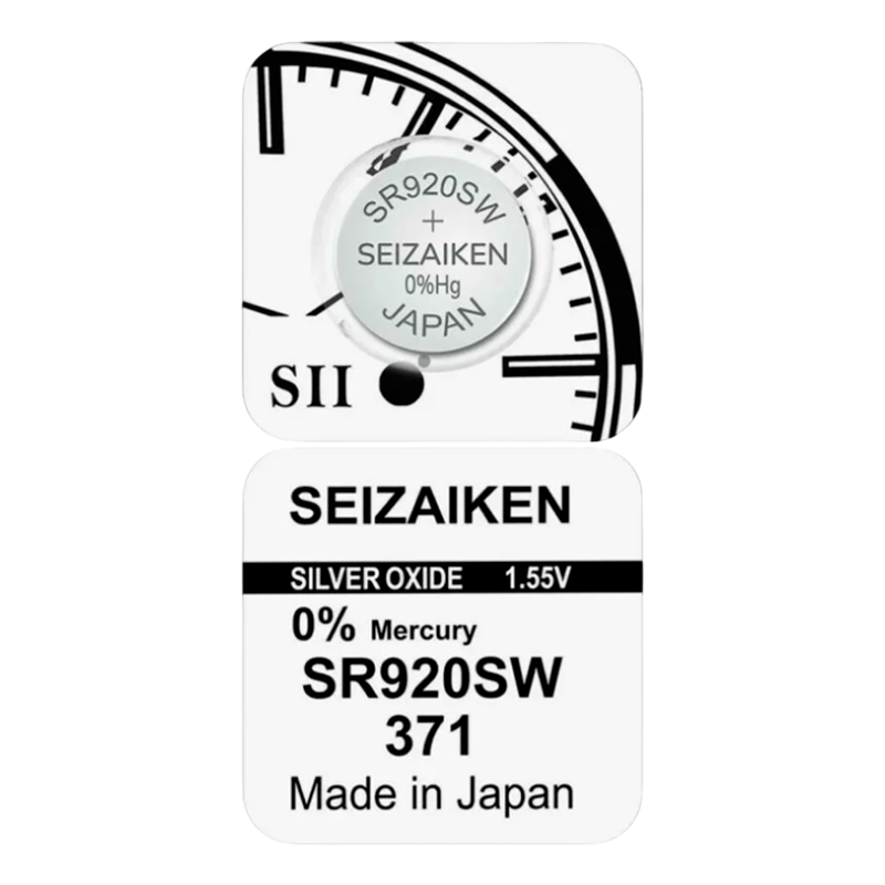 Батарейка SEIZAIKEN 371 (SR920SW) Silver Oxide 1.55V (1/10/100/1000)