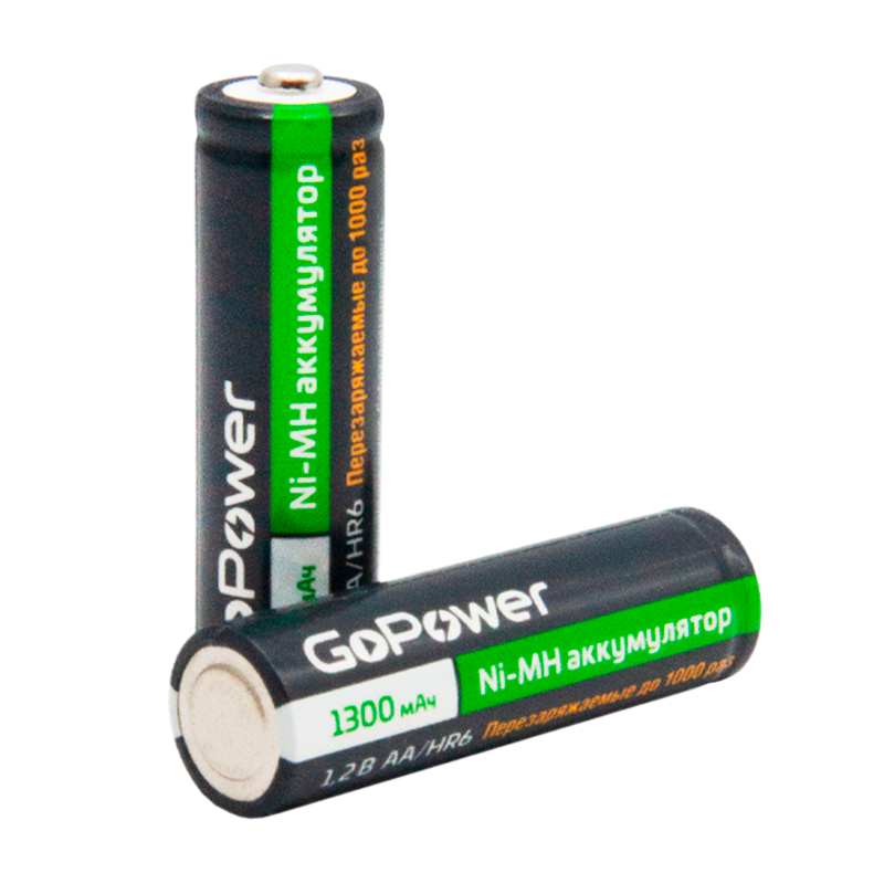Аккумулятор бытовой GoPower HR6 AA BL2 NI-MH 1300mAh (2/20/240)
