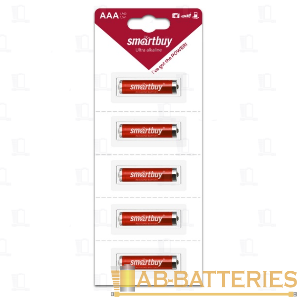 Батарейка Smartbuy LR03 AAA BL5 Alkaline 1.5V отрывные (5/60/600)
