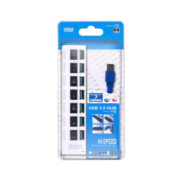 USB-Хаб Smartbuy 7307 7USB USB3.0 с выключателем белый