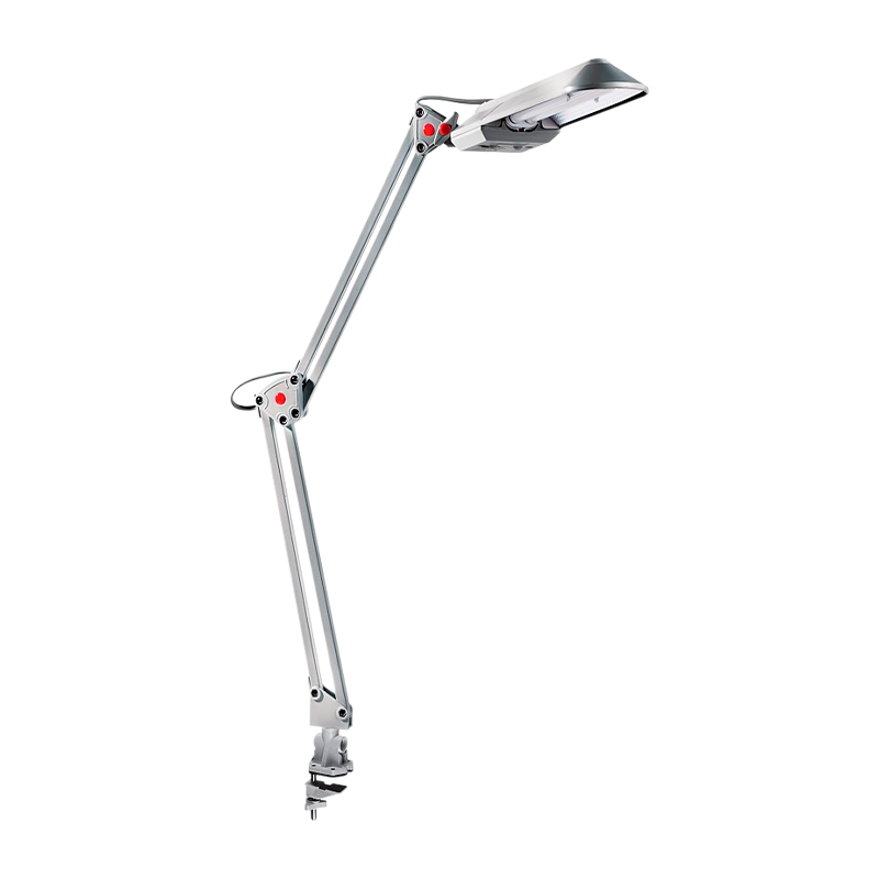 Светильник настольный Camelion KD-017C 11W 230V 2G7 струбцина +лампа серебряный (1/6)
