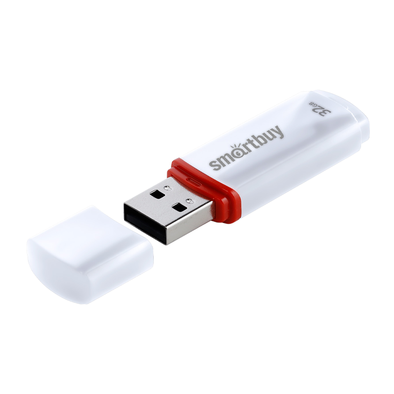 Флеш-накопитель Smartbuy Crown Compact 32GB USB2.0 пластик белый