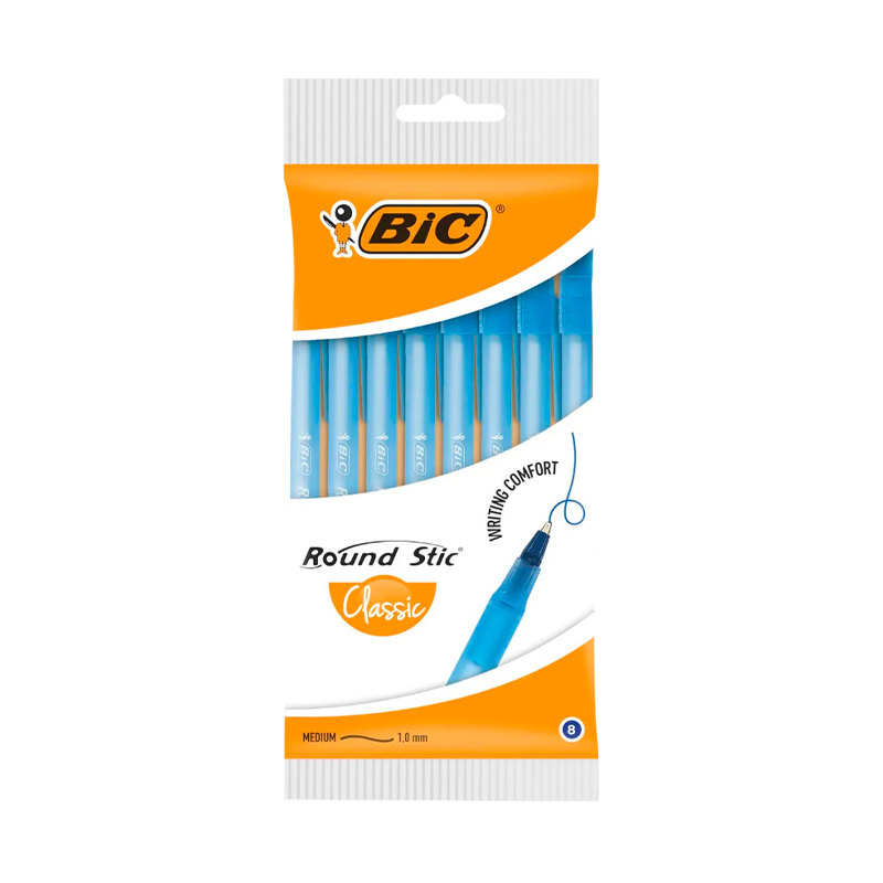 Ручка шариковая BIC Round Stic 1.0мм 8шт. синий (1/6/144)