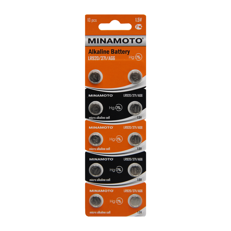 Батарейка Minamoto G6/LR920/LR69/371A/171 BL10 Alkaline 1.5V (10/200/10000)