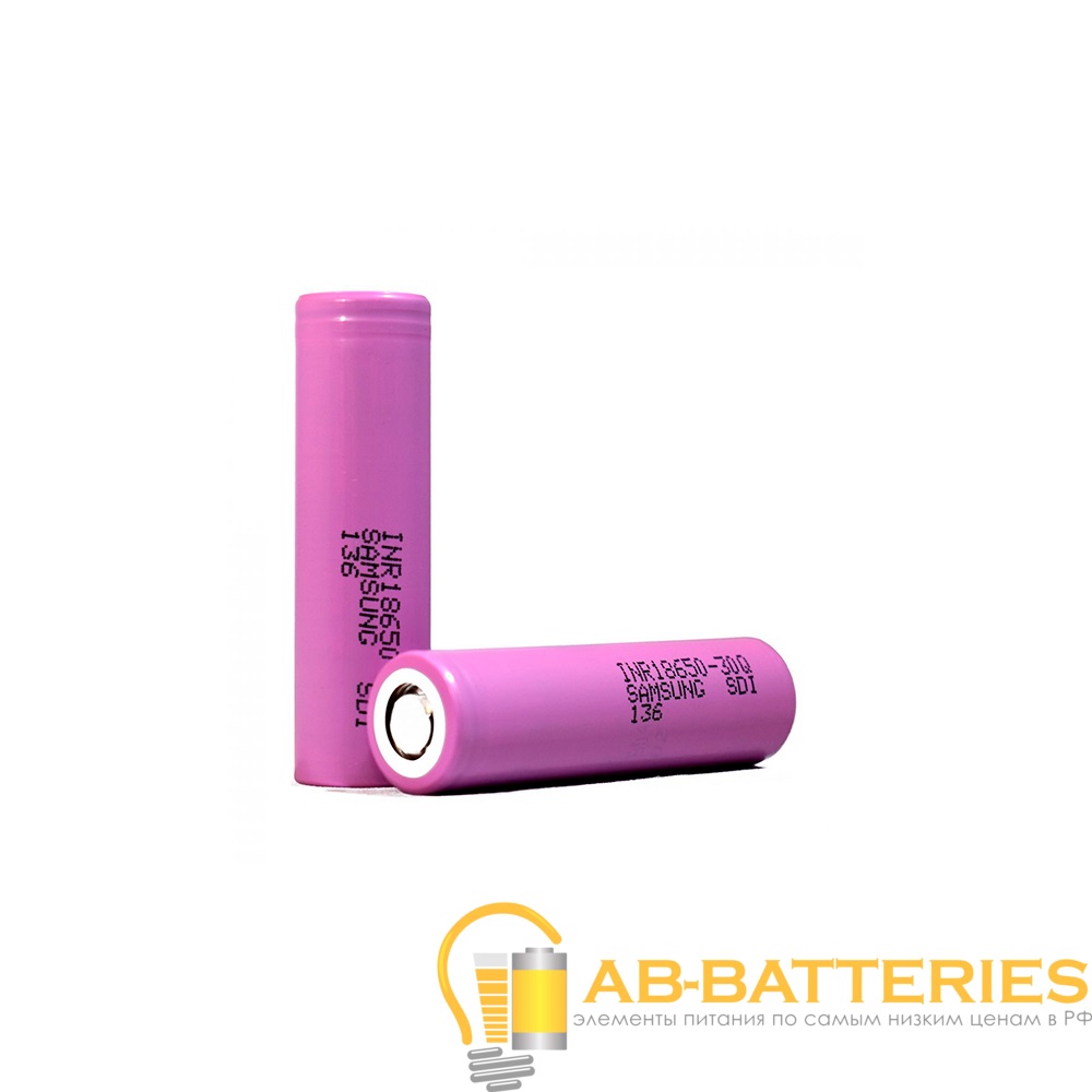 Аккумулятор Li-ion Samsung 18650 bulk 3000mAh без защиты (1/100/200)