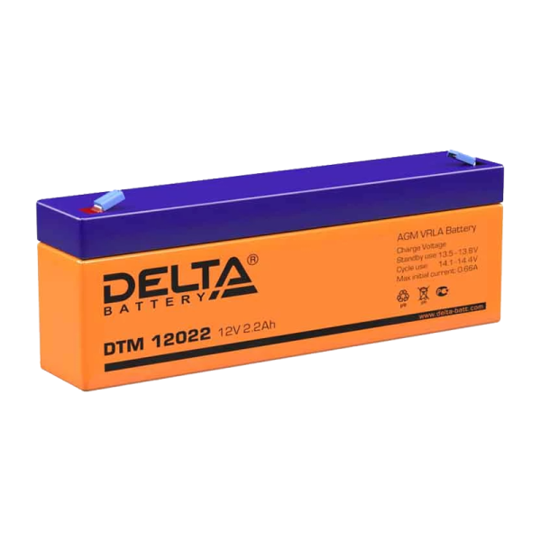 #Аккумулятор свинцово-кислотный Delta DTM 12022 12V 2.2Ah