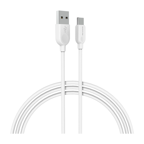 Кабель Borofone BX14 USB (m)-Type-C (m) 2.0м 2.4A ПВХ белый (1/360)