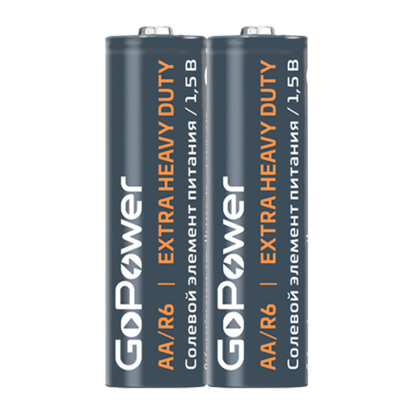 Батарейка GoPower R6 AA Shrink 2 Heavy Duty 1.5V (2/60/1200)
