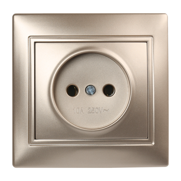 Розетка Smartbuy 1-местная без заземления 10А шампань, "Венера"