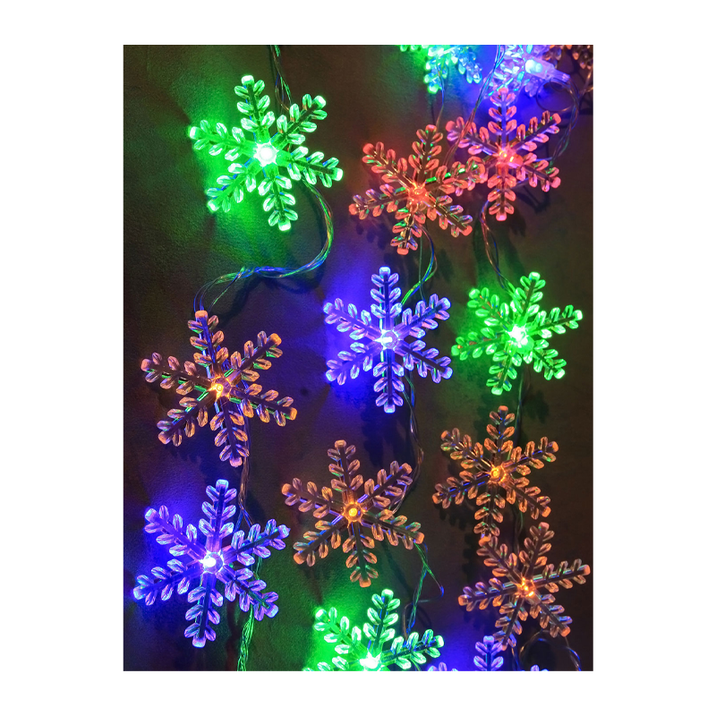 Гирлянда Космос "Снежинки" 30LED 4.4м микс нить 8 режимов прозрачн.насадки ассорти