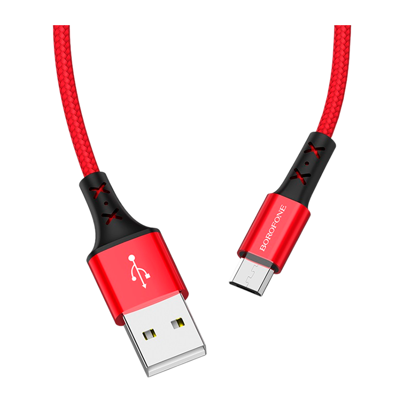 Кабель Borofone BX20 USB (m)-microUSB (m) 1.0м 2.0A нейлон красный (1/648)
