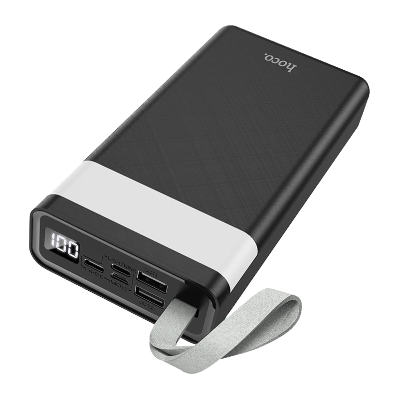 Внешний аккумулятор HOCO J73 30000mAh 2.0A 2USB/Lightning/Type-C черный (1/21)