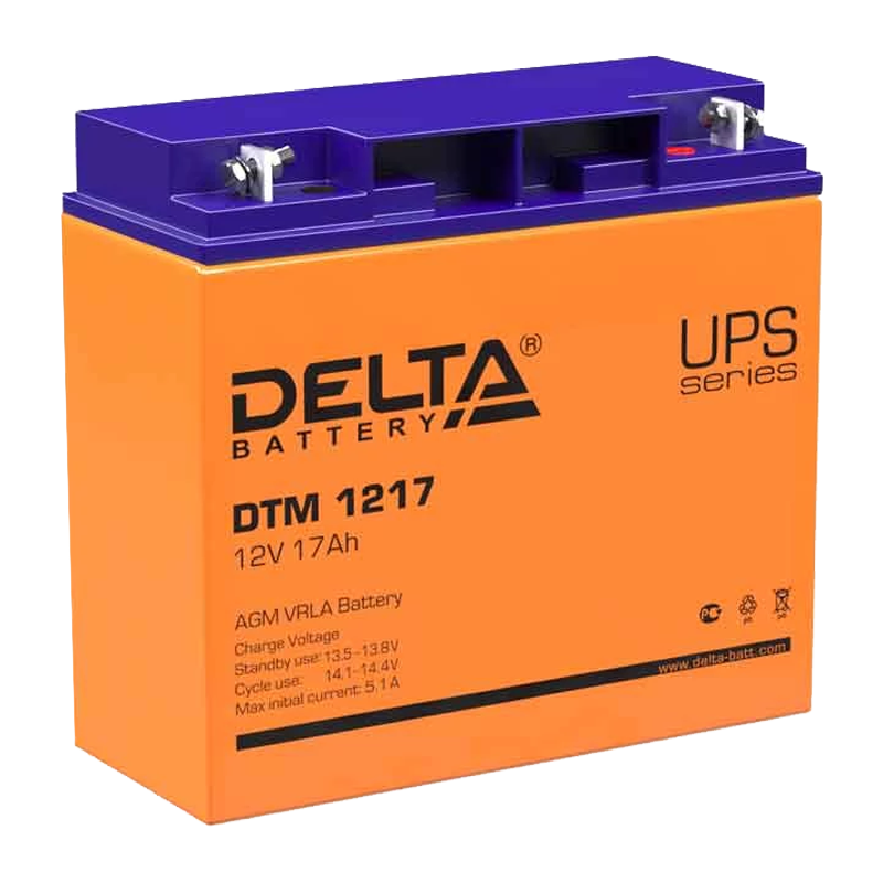 Аккумулятор свинцово-кислотный Delta DTM 1217 12V 17Ah (1/2)