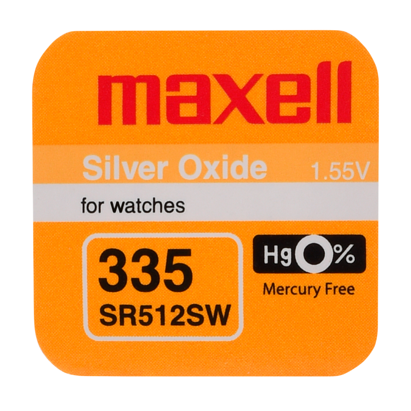 Батарейка Maxell 335 (SR512SW) BL1 Silver Oxide 1.55V 0%Hg (1/10/100)