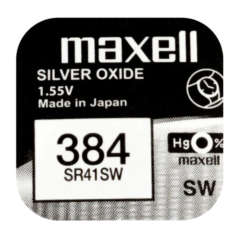 Батарейка Maxell 384 (SR41SW) BL1 Silver Oxide 1.55V 0%Hg (1/10/100)
