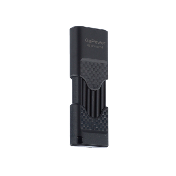 Флеш-накопитель GoPower SLIDER 32GB USB2.0 пластик черный матовый (1/50/1000)