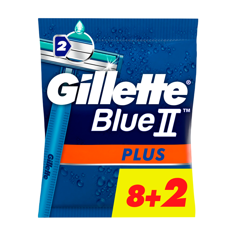 Бритва Gillette Blue II Plus 2 лезвия пластиковая ручка 10шт. (1/12)