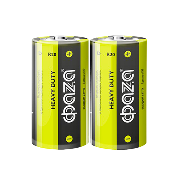 Батарейка Фаzа R20 D Shrink 2 Heavy Duty 1.5V (2/12/288)