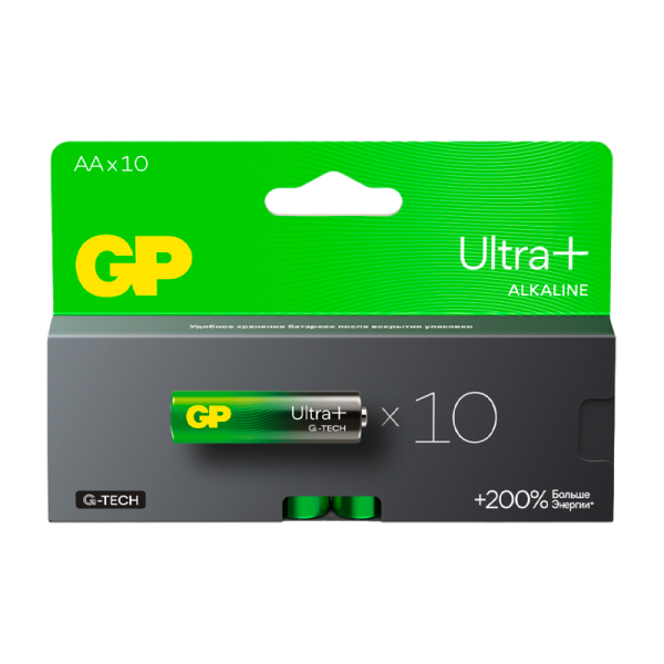 Батарейка GP ULTRA PLUS G-tech LR6 AA BL10 Alkaline 1.5V (10/100/600)