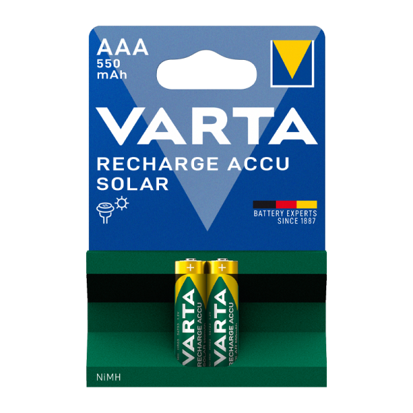 Аккумулятор бытовой Varta HR03 AAA BL2 NI-MH Solar 550mAh (2/20/100)