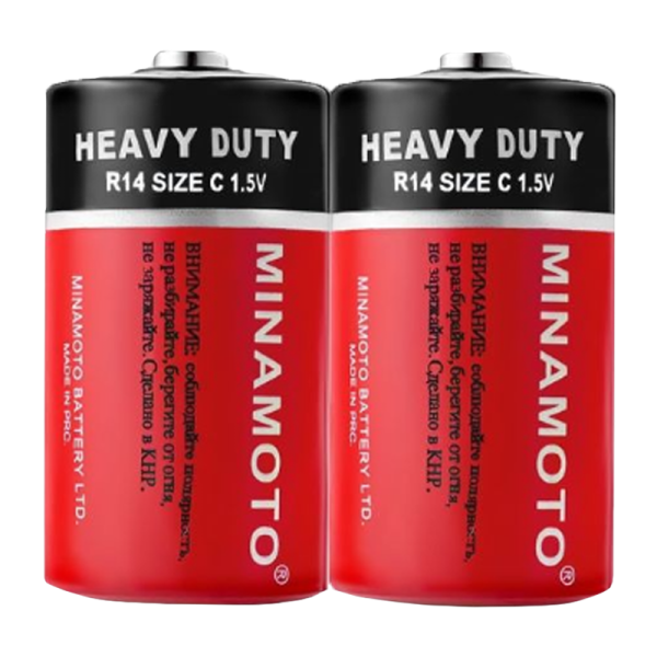 Батарейка Minamoto R14 C Shrink 2 Heavy Duty 1.5V (2/24/480)