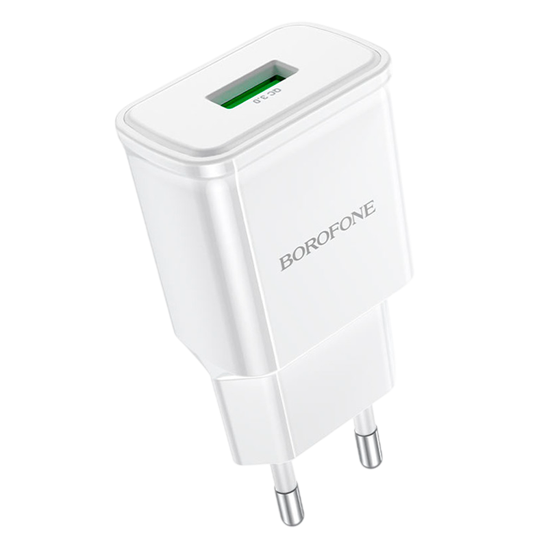 Сетевое З/У Borofone BA59A 1USB 2.4A QC3.0 белый (1/35/140)
