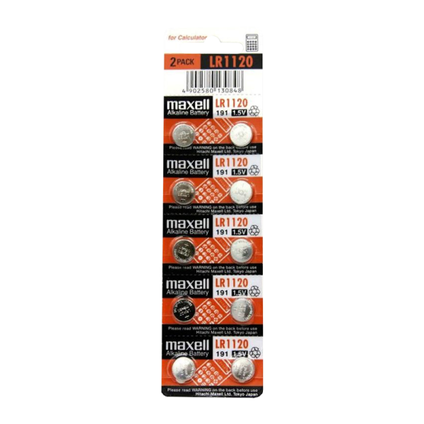 Батарейка Maxell G8/LR1120/LR55/391A/191 BL10 Alkaline 1.5V (10/200/3600/7200)