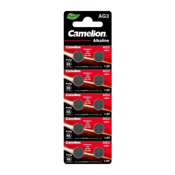 Батарейка Camelion G3/LR736/LR41/392A/192 BL10 Alkaline 1.5V (10/100/3600)