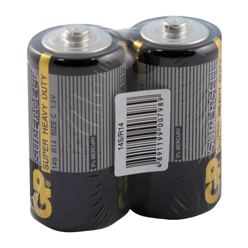 Батарейка GP Supercell R14 C Shrink 2 Heavy Duty 1.5V (2/24/480)