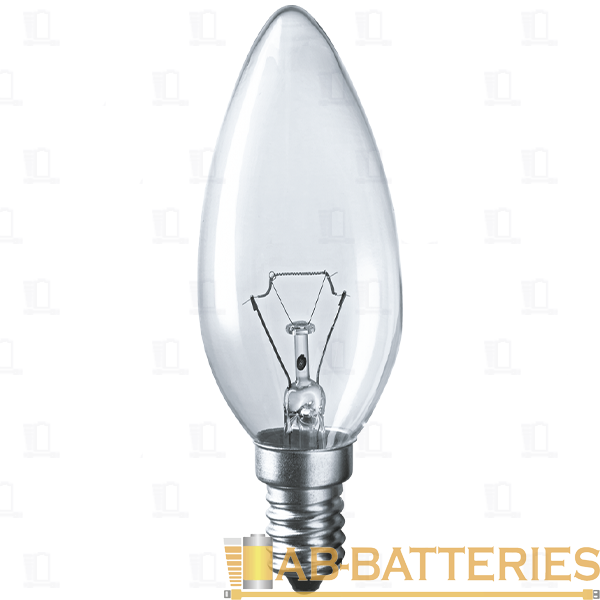 Лампа накаливания Navigator E14 40W 230V свеча прозрачная (1/10/100)