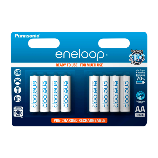 Аккумулятор предзаряженный RTU Panasonic HR6 AA BL8 NI-MH eneloop 1900mAh (8/80/320)