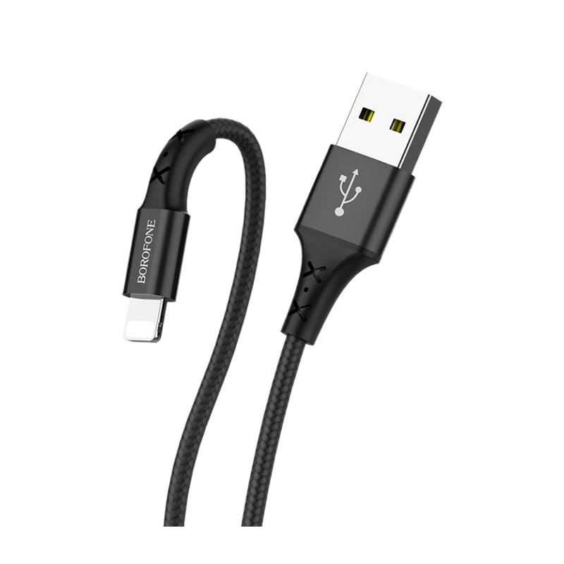 Кабель Borofone BX20 USB (m)-Lightning (m) 1.0м 2.0A нейлон черный (1/648)