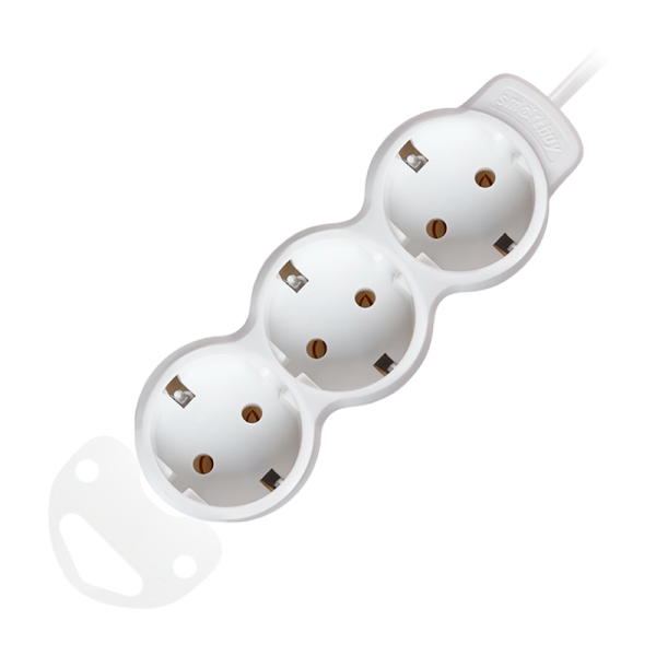 Удлинитель Smartbuy NEW 3р.С/З 16A 10.0м ПВС 3x1мм² белый