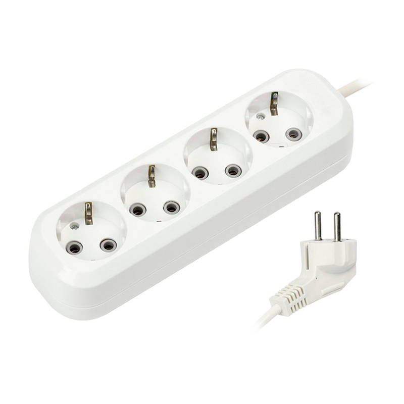 Удлинитель Smartbuy 4р.С/З 16A 3.0м ПВС белый (1/40)