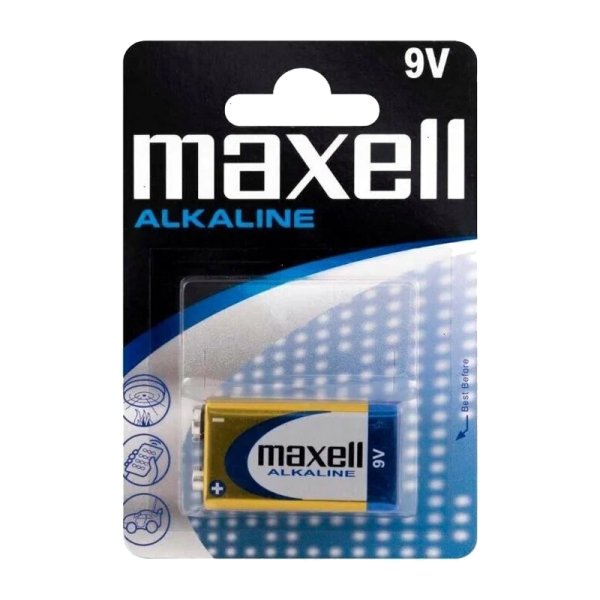 Батарейка Maxell Крона 6LR61 BL1 Alkaline 9V (1/12/60)