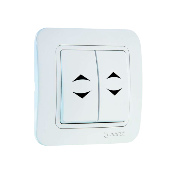Выключатель Makel Lillium 2-клав.10A пластик проходной белый 70026