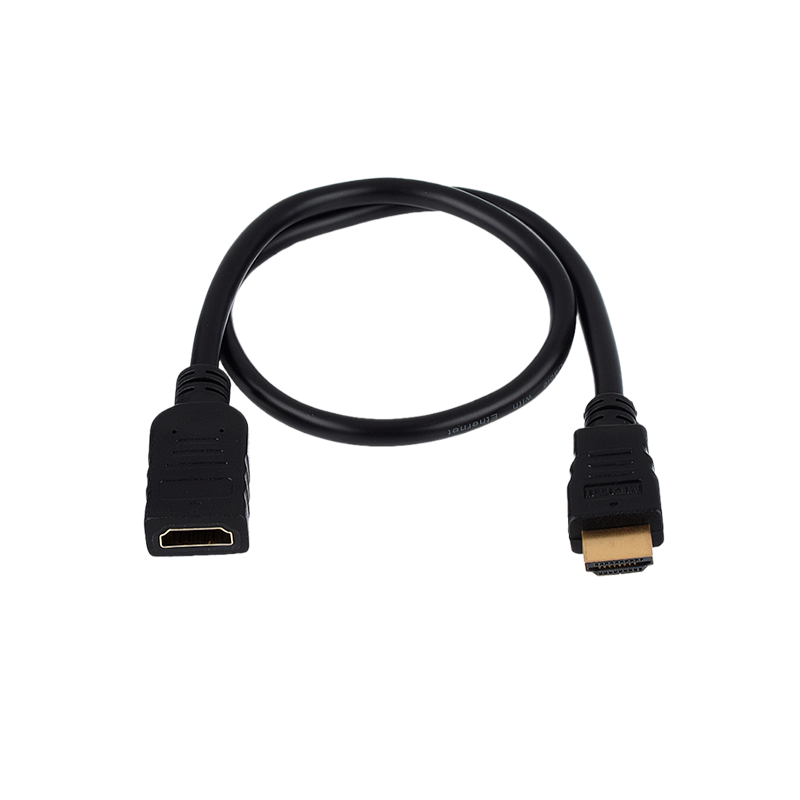 Кабель GoPower удлинитель HDMI 2.0 (m)-HDMI (f) 0.5м ПВХ черный Premium Zip-Lock c подвесом (1/250)