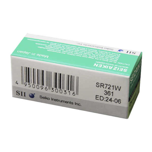 Батарейка SEIZAIKEN 361 (SR721W) Silver Oxide 1.55V (1/10/100/1000)