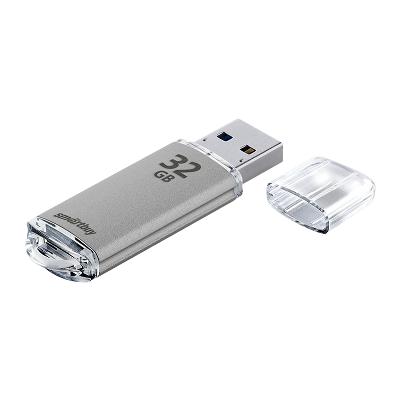 Флеш-накопитель Smartbuy V-Cut 32GB USB2.0 пластик серебряный