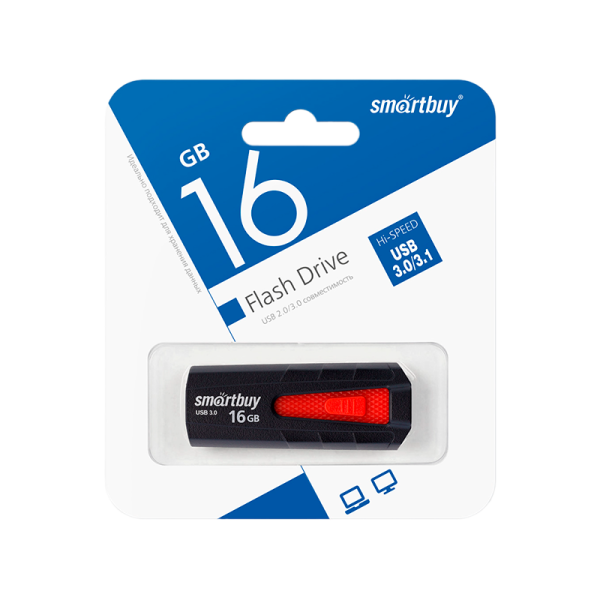 Флеш-накопитель Smartbuy Iron 16GB USB3.0 пластик черный красный