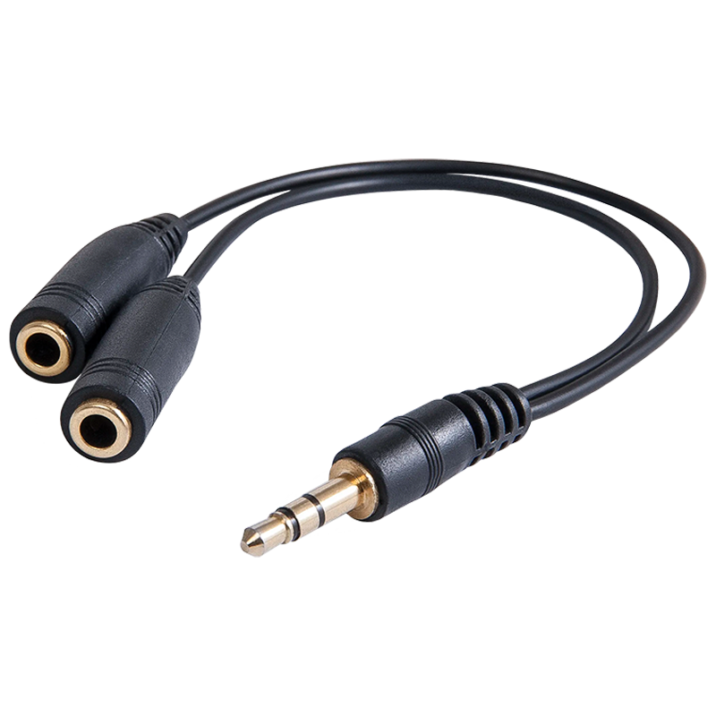Переходник AUX Defender Jack 3.5mm (m)-2xJack 3.5mm (f) силикон черный (1/10/100)
