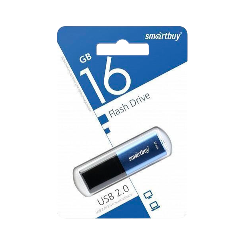 Флеш-накопитель Smartbuy X-Cut 16GB USB2.0 пластик синий